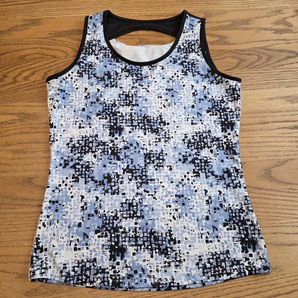 Bolle Women's Athletic Sleeveless Tank Top Golf Tennis Running Size M Blue Black